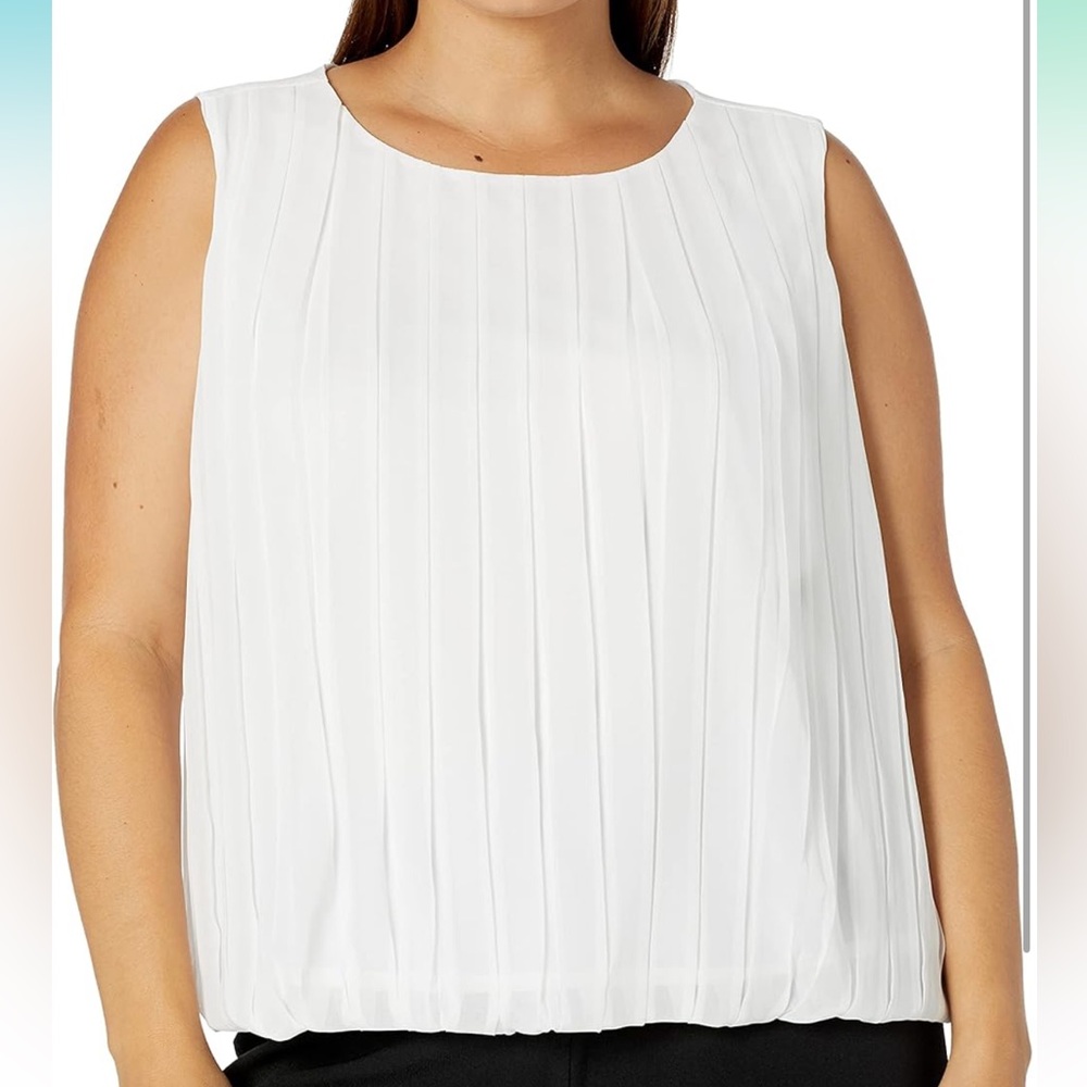 Calvin Klein Women's White Sleeveless Top